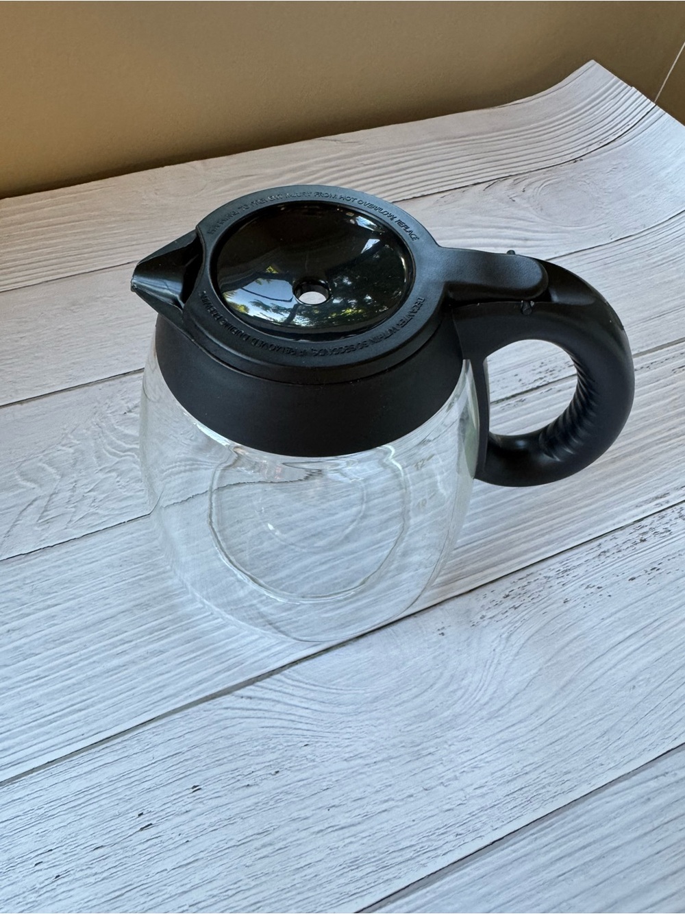 Oster 12-Cup Coffee Maker Replacement Carafe Glass Pot Missing Lid Piece As-It